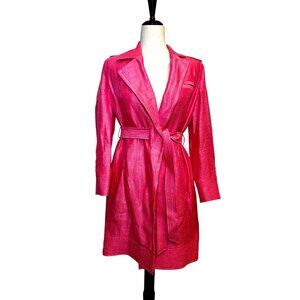 Rachel Rachel Roy Pink Belted Trench Coat Women’s Size 2 Satin Finish Lined